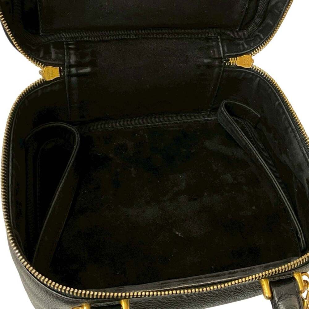 CHANEL Black Caviar Leather Logo Shoulder Bag - Picture 9 of 10